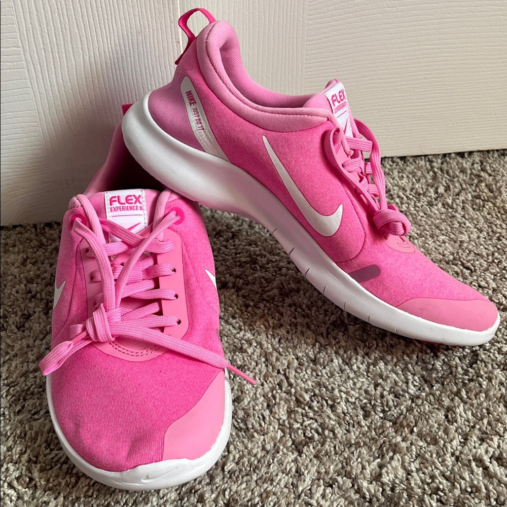 SOLD Nike Flex Experience Pink and White Sneakers
